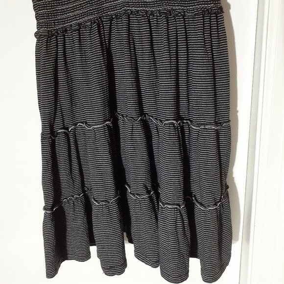 Max studio ruffle layered dress black small s summer sundress soft knit - Picture 5 of 8